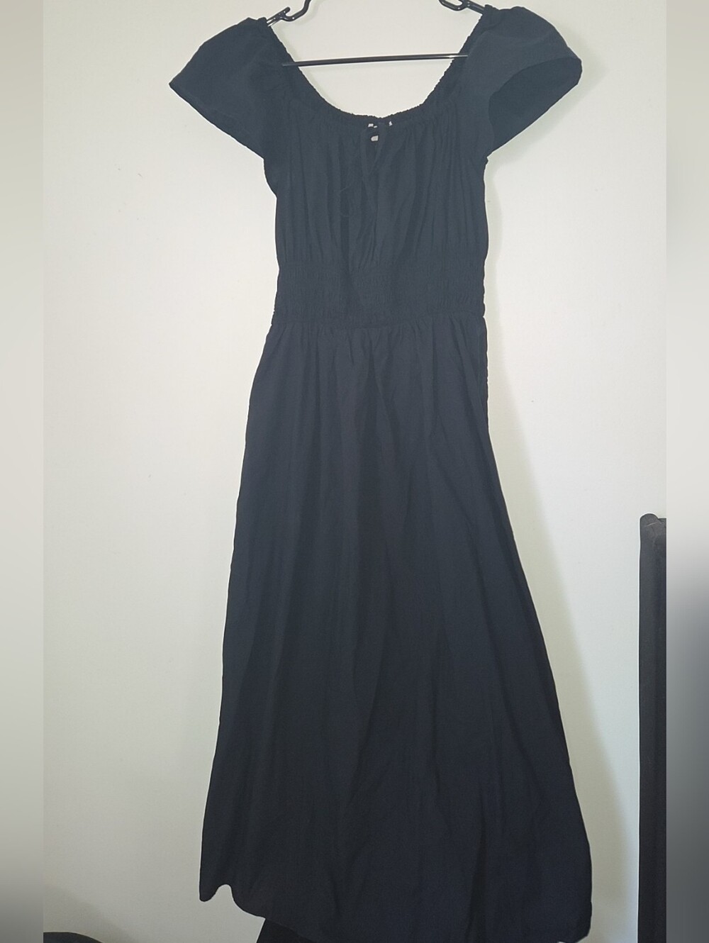 Universal Thread Black Puff Sleeve Maxi Dress
